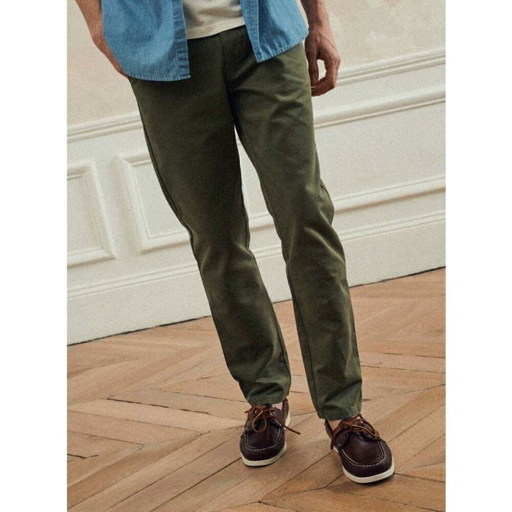 Balibaris Green Charles Slim Leg Button Fly Mid Rise Chino Pants Size 31
